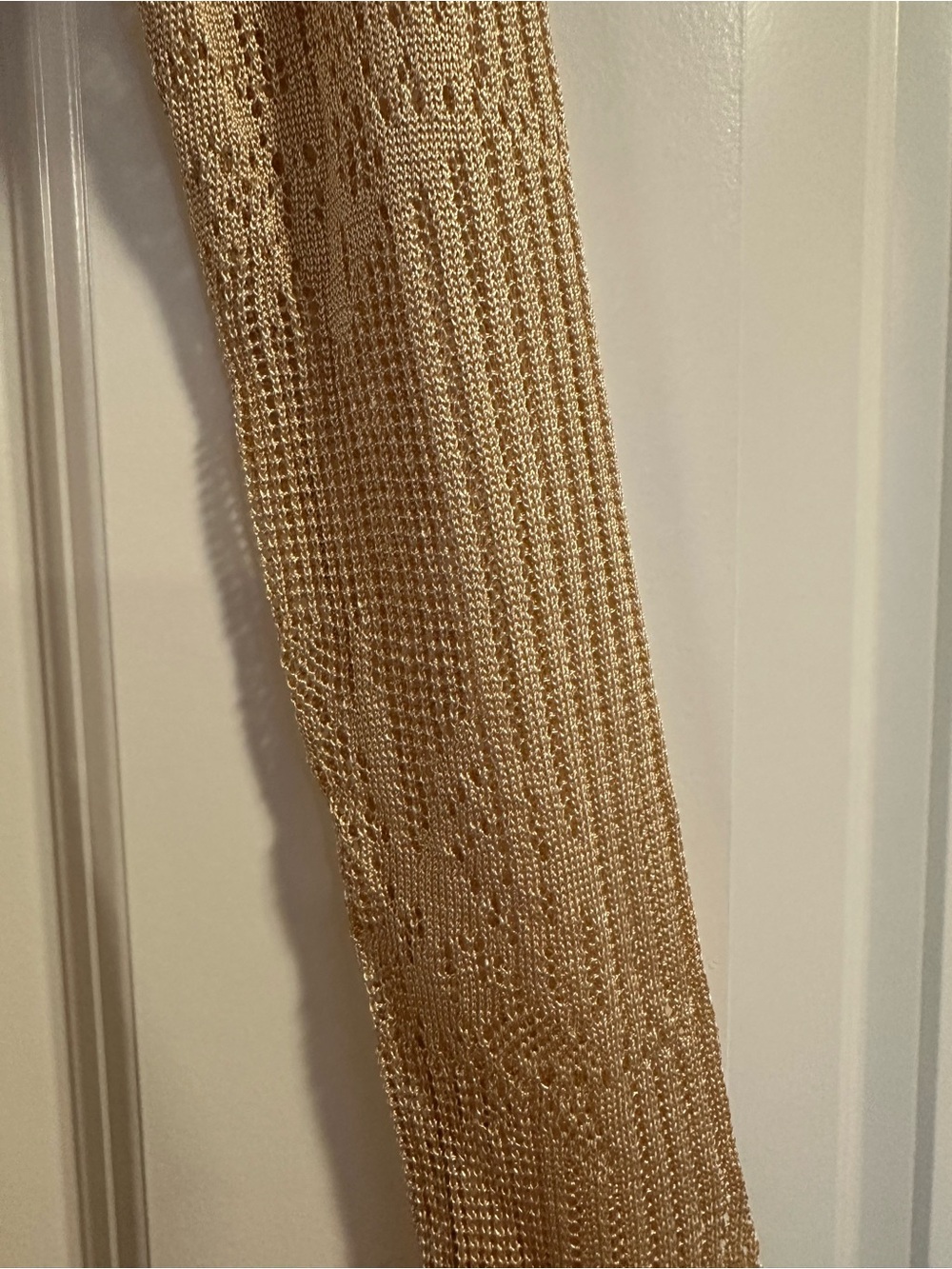 Reiss Atelier Lucia Lace Knit Rouched Long-Sleeve Maxi Dress in Gold NWOT - Picture 8 of 12